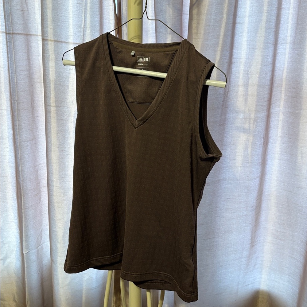 adidas Women's Brown V-Neck Tank Top